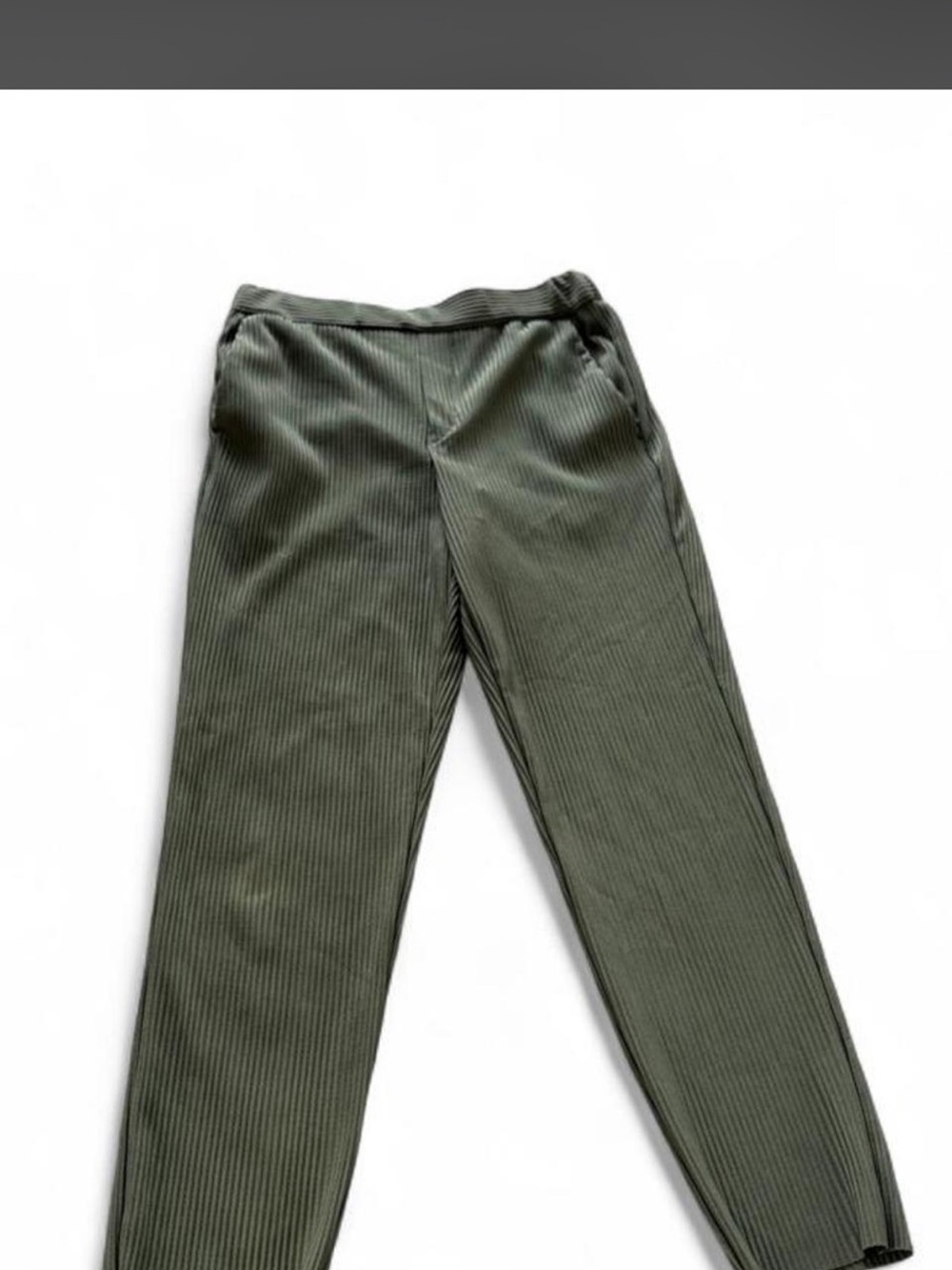 Zara Olive Green Ribbed Jogger Pants